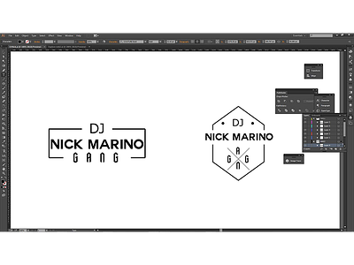 DJ Nick Marino Concept badge illustrator logo type