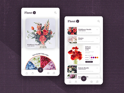 Floret mobile design user interface