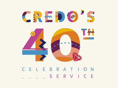 Credo's 40th illustration poster typography poster