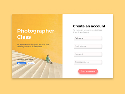 Photographer Class Website Design design graphic design typography ui ux website