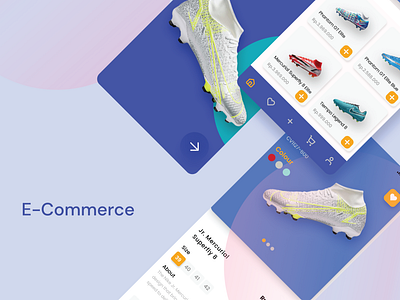 E-commerce soccer shoes app graphic design ui