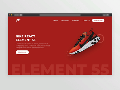 Nike Element 55 branding design glassmorphism illustraion landing page minimal nike nike shoes ui ux