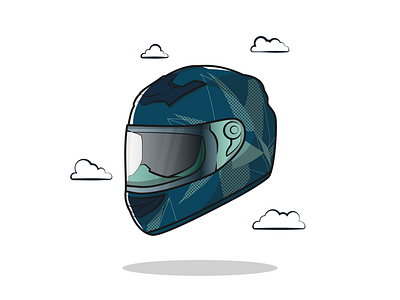 Helmet clouds digitalart graphicdesign helmet motor vector vectorillustration