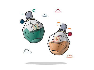 Perfumes money perfume time vector vectorillustration