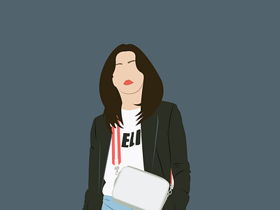 Leather Jacket Girl art design flat girl illustration minimal vector