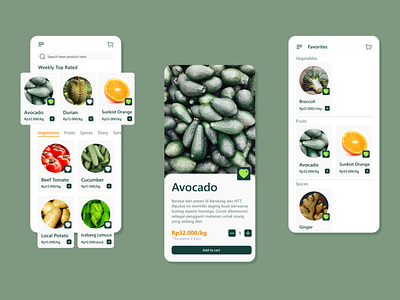 Farmers Market App app bright clean design farmers market fruits grocery home screen light minimal mobile mobile app ui ui ux ux vegetables