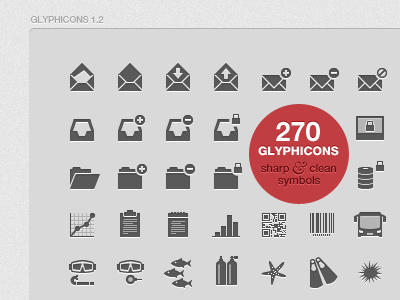 GLYPHICONS 1.2 icons ipad iphone monochromatic pictograms symbols
