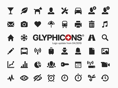 GLYPHICONS 2.0 black clean icons ipad iphone logo monochromatic pictograms simple symbols white