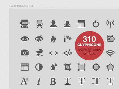 GLYPHICONS 1.3 icons ipad iphone lion monochromatic pictograms symbols