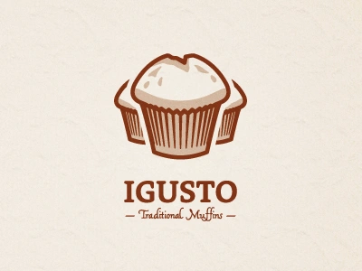 IGUSTO - Traditional Muffins brown identity illustration logo muffins symbol