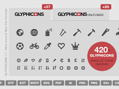 Glyphicons 1 7 By Jan Kovarik On Dribbble