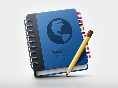 Translight Icon app book flags icon illustration mac mac os x pencil translate