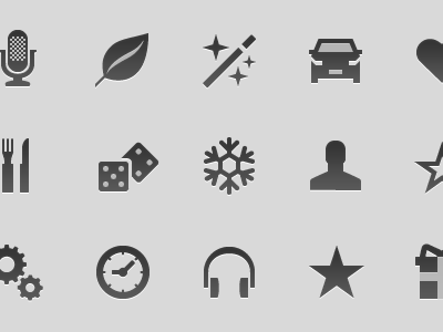 Retina Glyphicons icons ipad iphone monochromatic symbols