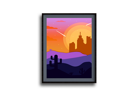 City night view design flat illustration illustrator minimal vector