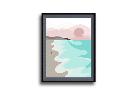 beach design flat illustration illustrator minimal vector