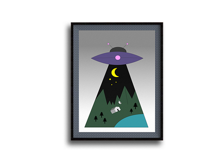 Alien invasion design flat illustration illustrator minimal vector