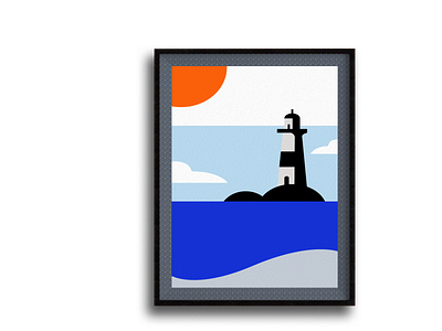 lighthouse design flat illustration illustrator minimal vector