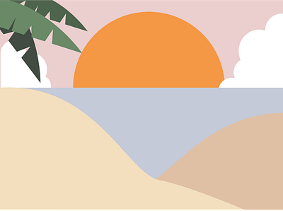 beach design flat illustration illustrator vector