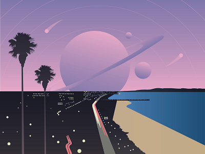 Out of this World 80s 80s style aesthetic design illustration space vector