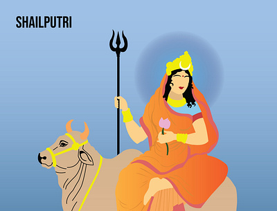 Shailputri design illustration india indian navratri vector