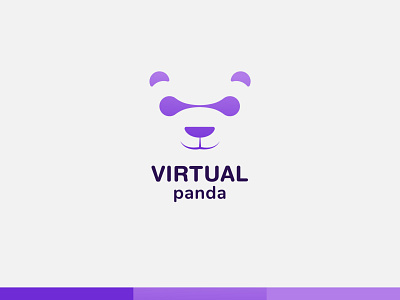 Virtual Panda animal logo brand design branding cute design future global technology company graphic design illustration logo logo design logos mascot panda science and technology tech company technology virtual panda virtual technology visual identity