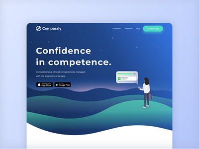 Competency Passport - App Landing Page Hero Section hero section illustration landing page web design