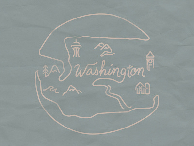 Washington, USA leftcoast lineart northwest pnw seattle spokane type typography vector washington westcoast