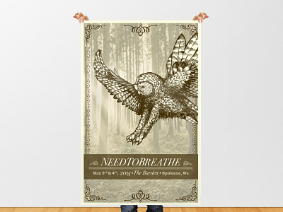 NeedToBreathe Gig poster gig poster illustration needtobreathe poster art spokane