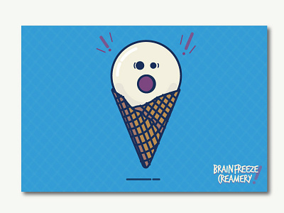 Brain Freeze! cone design ice cream illustration spokane vector