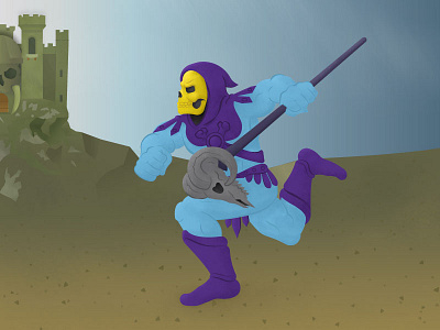 Skeletor 80s cartoon heman illustration motu skeletor vector art