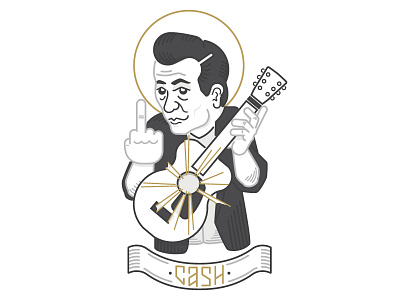 Saint Cash blues guitar johnny cash music patron saint rock