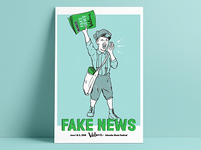 Fake News / Volume Poster fake news gig poster illustration newsie spokane yelling