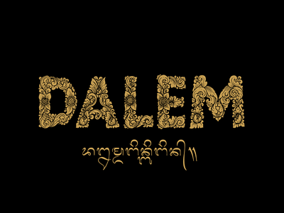 Typography balinese style carving