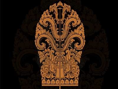The Kayon carving design illustrator logo