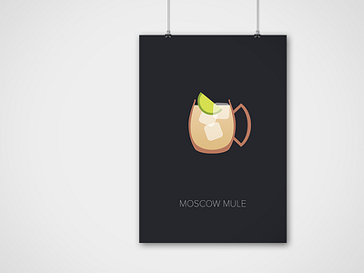 Moscow mule poster clean cocktail drink minimalist poster