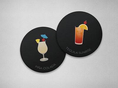 Coaster fun clean coaster cocktail drink minimalist mint mojito pina colada poster tequila sunrise