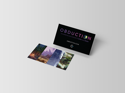 Obduction PAX booth card business card print video game