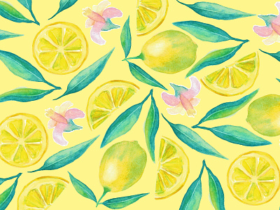 Лимончики fruit illustration желтый лето лимоны