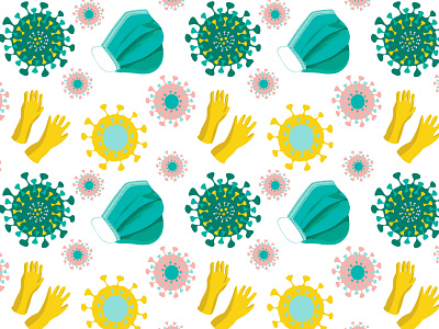 Защитись в коронавирус design illustration vector бактерии белый болезнь графический дизайн желтый защита зеленый знаки значок коронавирус паттерн символы
