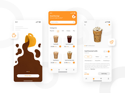 Coffee Ordering App UI Design coffeeapp coffeeordering interface design ordering app design orderingapp ui ui ux ui design ui ux design