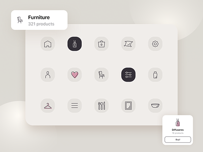 Icons Set for Furniture Project app figma furniture app icon set icons mobile mobile ui stroke ui vector web
