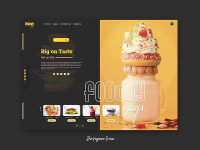 Ice Cream Parlor's website design graphic design landing page landing page design restaurant homepage design restaurant langing page ui ui template web website website design