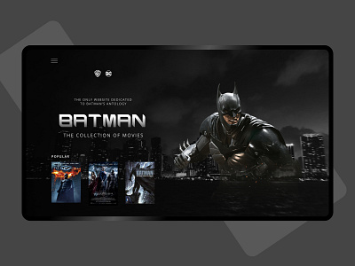 Fan Site Batman’s antology batman design icon promo sait typography ui ux vector web