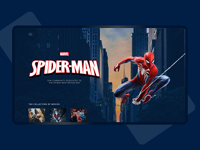 Spiderman fan site graphic design promo sait spiderman typography ui ux vector web webdesign