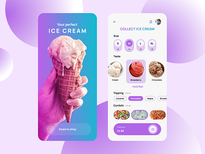 Ice cream shop design icecream shop ui
