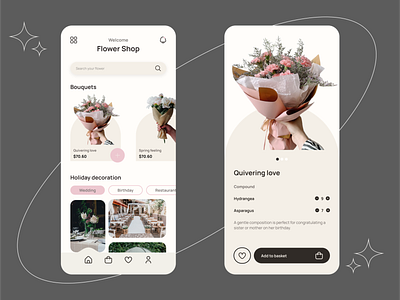 Flower shop app flower mobile ui