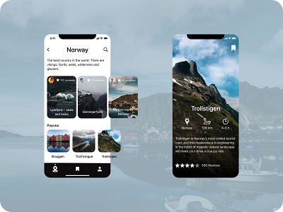 Travel mobile app app design icon minimal mobile norway travel travel app ui ux