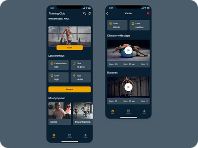 Training club mobile app