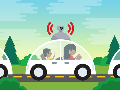 Driverless Cars: Cool or Dangerous? illustration illustrator vector
