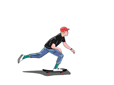 Skateboarding cartoon graphic design illustration lifestyle skate skateboard skateboarder skateboarding vector vector illustration